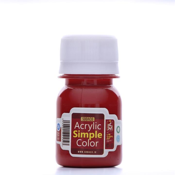 رنگ اکریلیک ساده  سوداکو 30 میل قرمز سیر  کدacrylic simple 00323